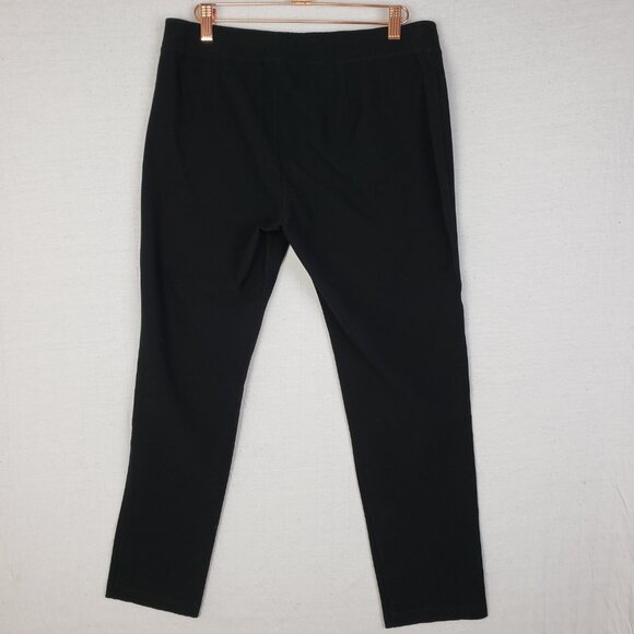 EILEEN FISHER System Washable Stretch Crepe Slim Ankle Pant Black size M - Picture 6 of 12